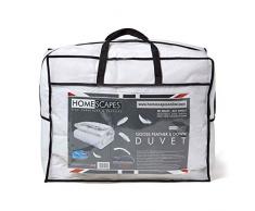 Homescapes Couette naturelle de LUXE, 1 ou 2 personnes (135 x 200cm). Duvet et plumes doie QUALITE supérieure (550gm²) Frais en été, chaud en hiver - fournis aux hôtels cinq à sept étoiles à travers le monde