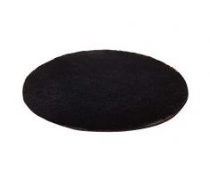 Guiran Moquette Tapis Rond Doux Et Moelleux Pour Salon, Chambre Noir Diamètre 160CM