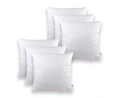 Sleeb coussin intérieur 50x50 cm 6 pièces fermeture éclair lavable blanc oreiller garnissage