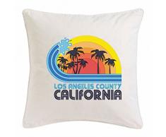 Reifen-Markt taie doreiller 40x40cm Los Angeles Californie USA AMÉRIQUE ÉTATS-Unis Surfing Surfer Paradise Surf Surf Enseignant Microfibres en Blanc