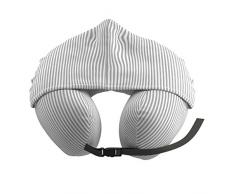 bonVIVO Oreiller à Capuche pour Cervicales, Oreiller De Cou pour Cervicales en Forme De U, Oreiller De Voyage Ou pour Avion, pour Femmes Et Hommes, Oreiller De Maintien du Cou avec Microbilles