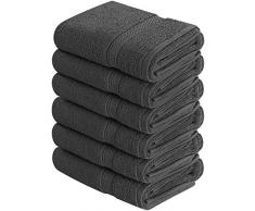 Utopia Towels - Lot de 6 essuie Main en 100% Coton - Serviette Main - 41 x 71 cm (Gris)