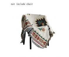 Jbsceen Couverture Coton, Plaid Doux en Tissu, Couverture é pour Canapé Fauteuil Chambre, Jeté de Canapé Serviette Chaude Décorative (Beige, 90 * 150cm)