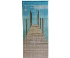 jetée Rideau de porte en bambou – 90 x 200 cm, 90 brins