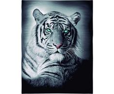 Serviette de plage géante 140 x 180 cm 100 % coton Motif tigre