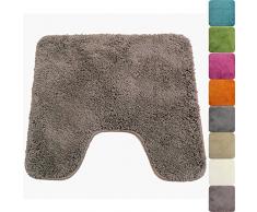 Tapis de bain Lasalle en différents modèles Tapis de toilette Tapis de WC Tapis de douche 1200 g / m² en couleurs modernes, Couleur:Taupe, Produit:WC tapis 45 x 50 cm découpé