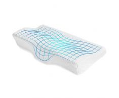 Oreiller Ergonomique en Mousse à Mémoire de Forme TravelEase, Coussin Orthopédique en Charbon de Bambou pour Soulager la Douleur Cervicale, Convenable pour Dormir sur Le Côté et sur Le Dos