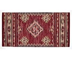 Sobel Super Kilim Tapis Motif losanges Bordeaux et marron 55 x 230 cm