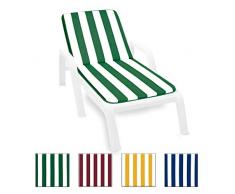 ARREDIAMOINSIEME-nelweb - Lima - Coussin pour chaise longue de piscine, plage ou jardin, tissu en coton, 100 % fabriqué en Italie, modèle à rayures vert