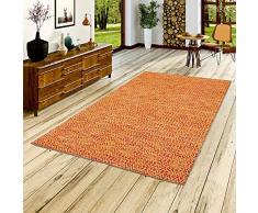 Pergamon Kilim Laria - Tapis Naturel - Motif Tendance - Rouge Orange - 6 Tailles Disponibles