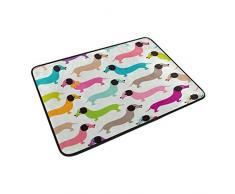 Use7 Paillasson Humoristique coloré Teckel Chiot Chiot Intérieur Extérieur Tapis de Sol Salle de Bain 60 x 40 cm