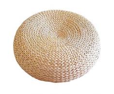 niyin204 Style Japonais Tricoté À La Main Câble Style Pouf Tatami Coussin De Sol Coussin Dassise, Tapis De Paille De Plancher De Chambre Rembourrée Ronde pour Siège Extérieur Pleasure