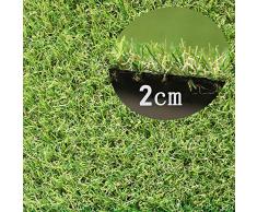 BAIVIT Tapis Artificiel en Gazon Synthétique, Pelouse Verte Plante de Simulation de Chiffrement, pour Utilisations et Décorations Dintérieur/Dextérieur, Hauteur de 2cm,Fall,2x4m
