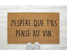 Tapis d Entree Interieur paillasson Interieur antiderapant en Fibre de Coco Brosse - Tapis escalier Porte Marche de Passage paillasson Humour Original Drole Fun Biere vin pour Maison Deco 70 x 40 cm