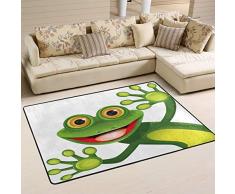 Mnsruu Tapis humoristique grenouille vert pour salon chambre, Tissu, multicolore, 183cm x 122cm(6 x 4 feet)