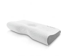 NOFFA Oreiller orthopédique de mousse de mémoire de contour pour le soulagement de douleur de cou avec la couverture respirable lavable 60 * 32 * 6/11 cm