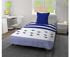 Intemporel Colibri Couette Imprimée 140x200 cm Colibri, Polyester, Bleu, 140x200 cm