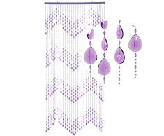 Rideau de porte HAB & GUT ( DV033 ) cristal - VIOLET, 30 fils, 90 cm x 200 cm