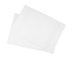 ZOLLNER 2 Tapis de Bain en Coton, Blanc, 50x75 cm