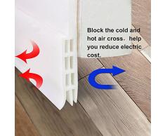 Bas de Porte Anti Bruit Bande dEtanchéité en Silicone Souple, TengKo Adhésif Imperméable à lEau Isolement du Bruit du Passage dAir Anti Souris Cafard pour les Fissures et les Espaces (Blanc)