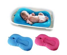 belupai Tapis de bain bébé nouveau-né pliable bébé bain baignoire coussin chaise étagère nouveau-né siège de baignoire nouveau-né coussin tapis de bain(Rose rouge)
