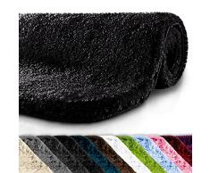 casa pura Tapis de Bain Grande Taille Qualité Premium Oeko Tex | Epais, Moelleux, Absorbant | Lavable en Machine | Plusieurs Tailles et Couleurs | Noir - 60x100cm