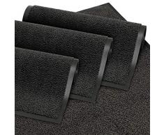 GadHome Tapis de Porte, Noir 40x60 cm | Tapis de Porte extérieur, imperméable, Lavable, Tapis Robuste antidérapant, retient la poussière, paillasson, Couloir, entrée, Cuisine, Chambre
