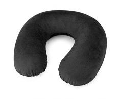 Oreiller de Voyage Gonflable Coussin de Cou pour Avion - Oreillers de Soutien pour la tête et Le Cou Portables compacts en vol, Petit Coussin pour Appui-tête en Forme de U - Noir