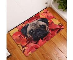 Nunbee Paillasson Chien d'impression Designe Tapis de Sol antidérapant extérieur d'entrée Interieur Fibre de Coco Geek Chat Chouette cerf Multicolore, Chien 7 50 * 80cm