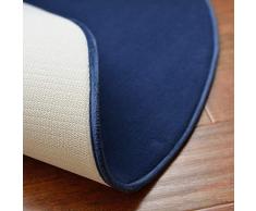 Morbuy Tapis Rond Lavable en Machine Toison de Corail Anti Slip Chambre à Coucher Salon Tapis dEntrée Absorbant Antidérapant Coussin (100cm, Bleu Marine)