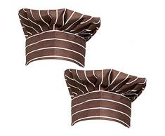 Dooxii Unisex Chapeau de Cuisinier Cap Bonnet Ajustable Toque de Chef Boulanger Patissier Restaurant pour Hommes et Femmes (Style8(2Pcs))