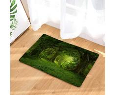 Nunbee Paillasson Impression Designe Tapis de Sol antidérapant extérieur d'entrée Interieur Fibre de Coco Geek Chat Chouette cerf Multicolore, Arbre 1 40 * 60cm