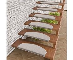 Pergamon Sisal - Naturel Tapis Marche escalier - Gris (Semi-Circulaire) - 2 tamaños