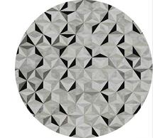 Morbuy Tapis Rond Lavable en Machine Style Simple La géométrie Interieur Anti Slip Chambre à Coucher Salon Tapis dEntrée Absorbant (80cm, 3D)