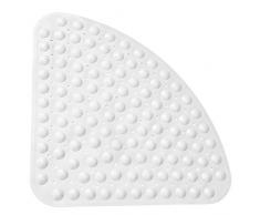 Sector Corner Tapis de douche Quadrant Tapis de bain Tapis anti-bactérien Tapis de baignoire antidérapant, 54x54CM, Blanc