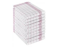 Kaufmann Handels-GmbH Lot de 10 torchons - 100 % Coton - Lavable à 95 °C - Taille 50 cm x 70 cm - Couleur Rouge