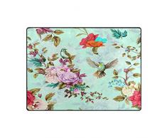 Use7 Tapis Humoristique pour Salon et Chambre à Coucher Motif Oiseaux, Tissu, Multicolore, 203cm x 147.3cm(7 x 5 Feet)