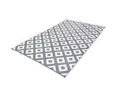 IDMarket - Tapis extérieur ELMA géométrique Gris et Blanc 160x260 cm
