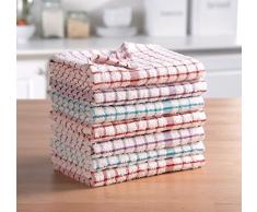 ARITRADERSLTD Torchons de cuisine super absorbants 100 % coton, couleurs assorties, lot de 3, 6, 9, 12 et 15, 100 % coton Coton, Torchon éponge, Pack of 9