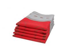 ZOLLNER Ensemble de 5 torchons Rouge(des Autres Disponibles), 50x70 cm