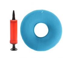 13 × 12,7 cm en vinyle rond Donut Coussin dassise, Coussin gonflable avec pompe gratuit pour hémorroïdes et sur les personnes souffrant, du coccyx, les Post Natal et post Chirurgie, bleu, free size