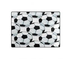 Use7 Tapis de Sol Humoristique pour Salon ou Chambre à Coucher Motif Ballon de Football, Tissu, Multicolore, 203cm x 147.3cm(7 x 5 Feet)