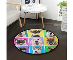 Mnsruu Tapis Rond Humoristique Motif Teckel pour Salon Chambre à Coucher Diamètre 92 cm