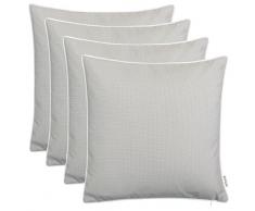 Brandsseller Outdoor Coussin décoratif de Jardin Passepoil – Fil Teint Uni la saleté de leau Fermeture Éclair – Dimensions : 45 x 45 cm, Tissu, Gris Clair, 4er-Vorteilspack