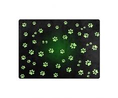 Use7 Tapis Humoristique avec Empreintes de Pattes de Chien pour Salon Chambre à Coucher, Tissu, Multicolore, 160cm x 122cm(5.3 x 4 Feet)