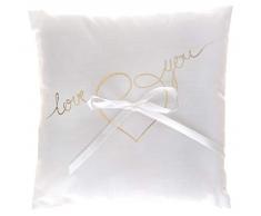 Chal - Coussin dalliances Just Married blanc et or métallisé