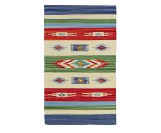 Jute & Co Kilim Tapis de Couloir en Coton Haute qualité tissé Main, Multicolore, 55 x 90 cm