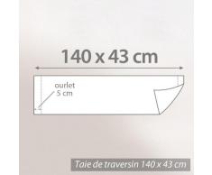 Taie de traversin coton uni 140x43 - Blanc