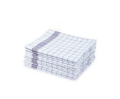 Zestri Set de 10 torchons - torchons à Carreaux Bleu Blanc 100% Coton - torchons pour la Cuisine et la Restauration - torchon 50x70 - torchons de séchage en Coton