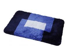 Tapis de bain moelleux en microfibre Tapis de bain pour salle de bain, sauna, solarium, fitness, yoga Dimensions 60 x 100 cm Bleu